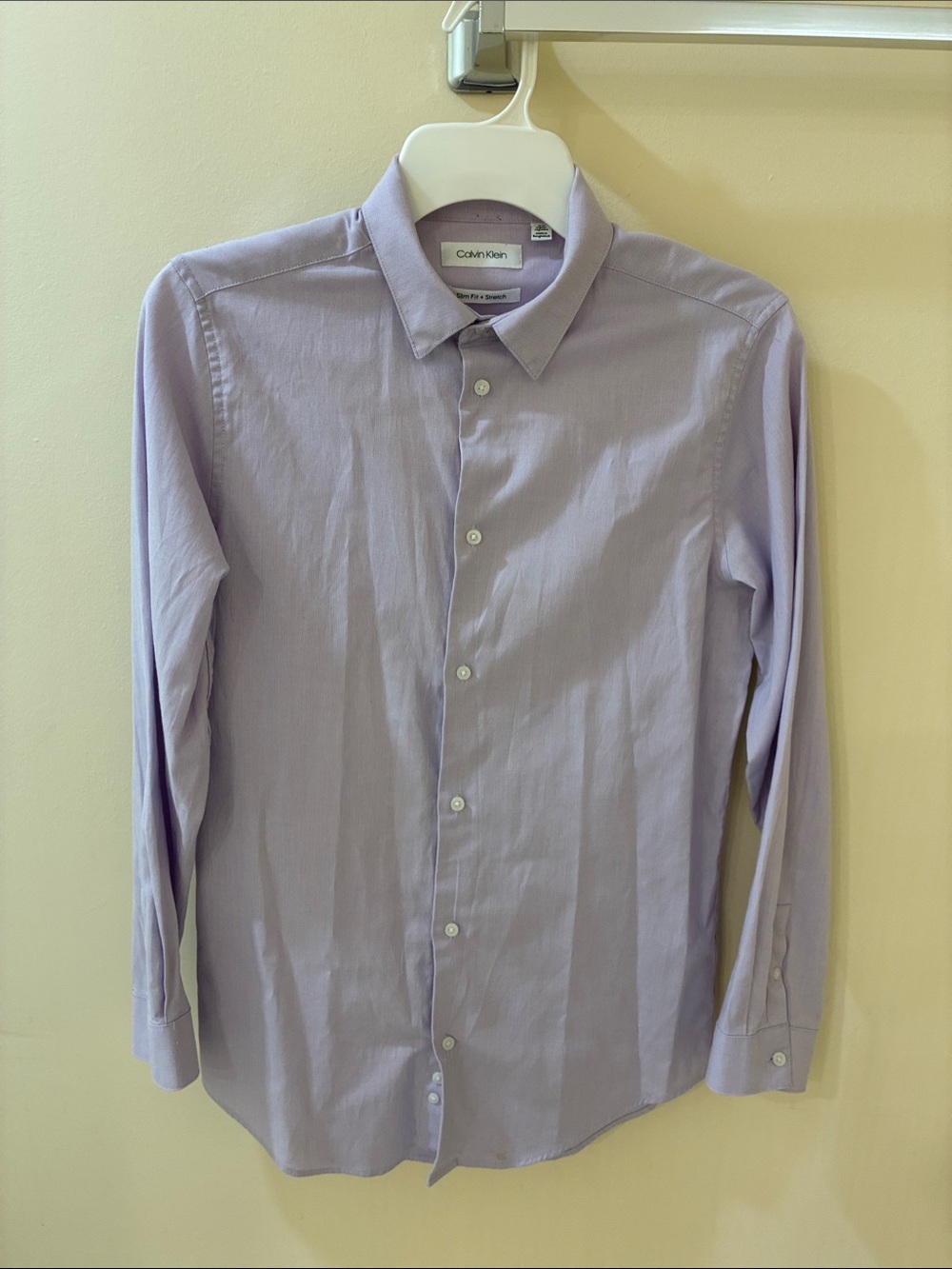 Calvin Klein SLIM FIT BIG BOYS Light Lavender Dress Shirt